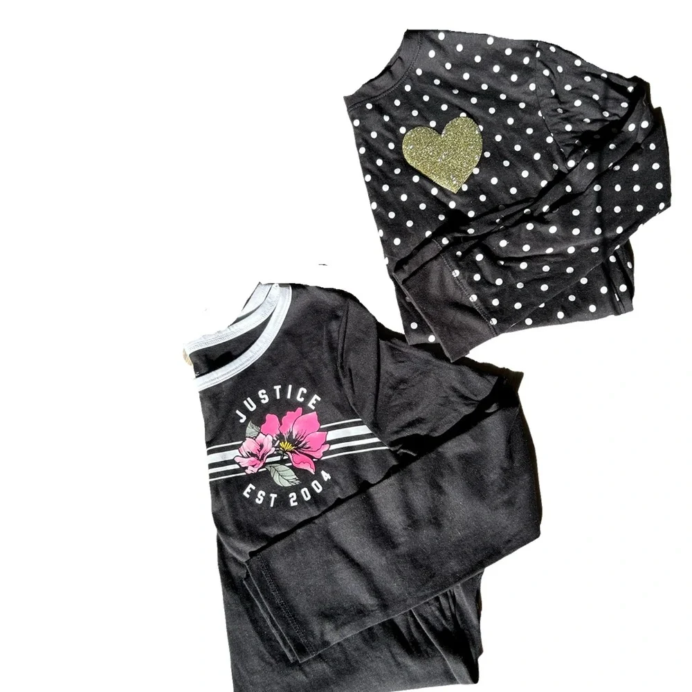 Justice kids Black Long Sleeve Shirt bundle